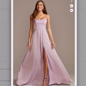 Crepe-Back Satin Spaghetti Strap Bridesmaid Dress